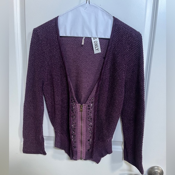 Freepeople Cropped Zip Front Sweater - Picture 4 of 7